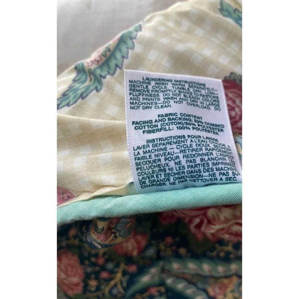 Laura Ashley Vtg Teal Paisley Pink Rose Reversible Comforter Full Boho Portobelo